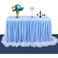 HBBMAGIC Falda de Mesa de LED Falda de Tul de Mesa Falda de Mesa de tutú Falda para rectángulo o Mesa Redonda para Baby…